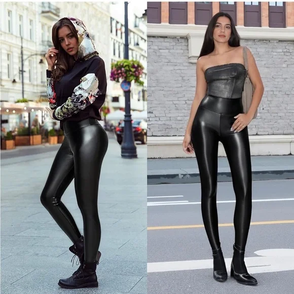 Ginasy Faux Leather High-Waist Leggings‎ Small Black NWT - Picture 5 of 5